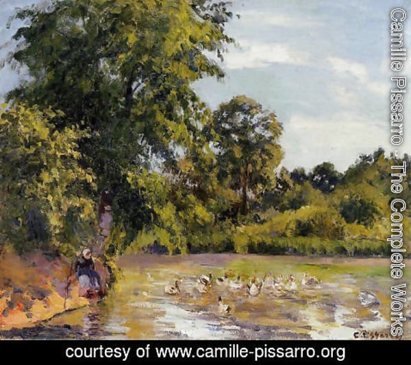Camille Pissarro - Old Woman with Ducks at Montfoucault