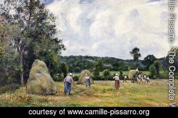 Camille Pissarro - The Harvest at Montfoucault I