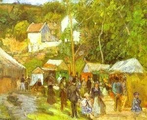 Camille Pissarro - A Fair at l'Hermitage near Pontoise