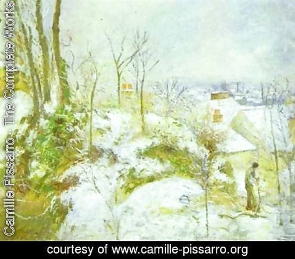 Camille Pissarro - Cottage at Pontoise in the Snow