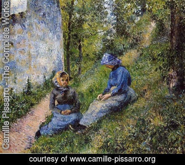 Camille Pissarro - Seated Peasants, Sewing