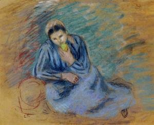 Camille Pissarro - Seated Peasant Woman Crunching an Apple