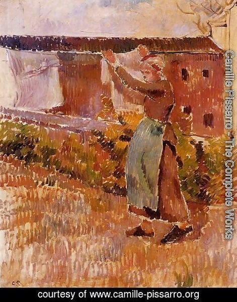Camille Pissarro - Women Tending the Laundry (study)