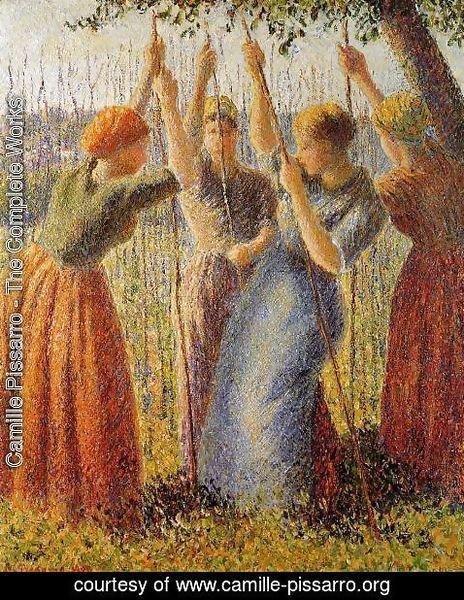 Camille Pissarro - Peasants Planting Pea Sticks I