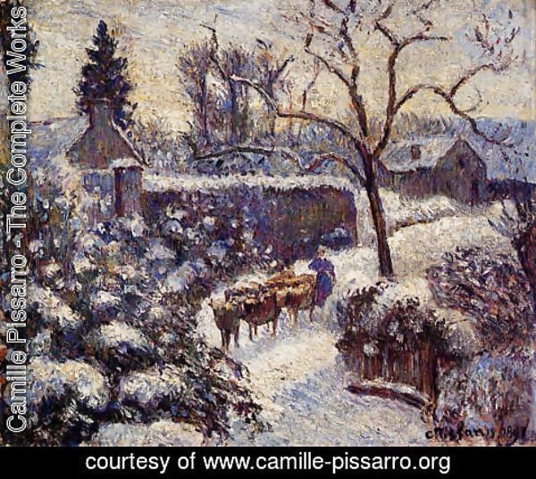 Camille Pissarro - The Effect of Snow at Montfoucault