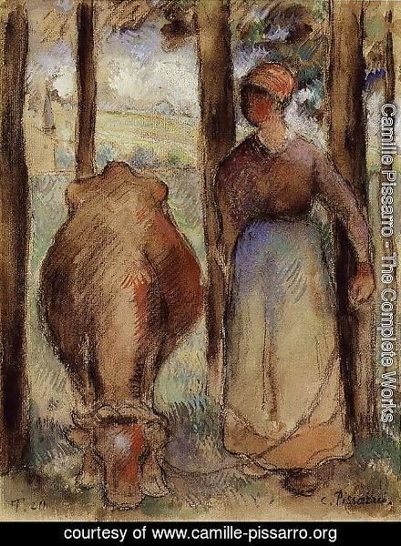 Camille Pissarro - The Cowherd I