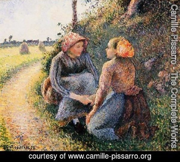 Camille Pissarro - Seated and Kneeling Peasants
