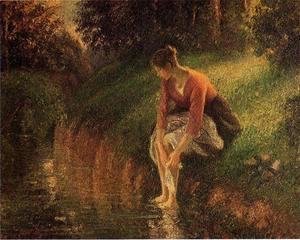 Camille Pissarro - Young Woman Bathing Her Feet