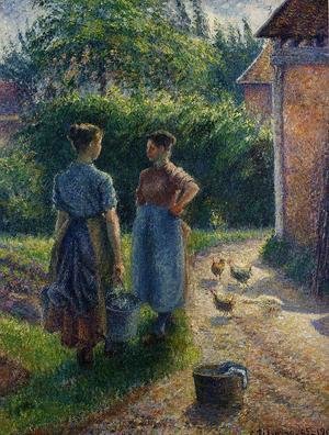 Peasants Chatting in the Farmyard, Eragny