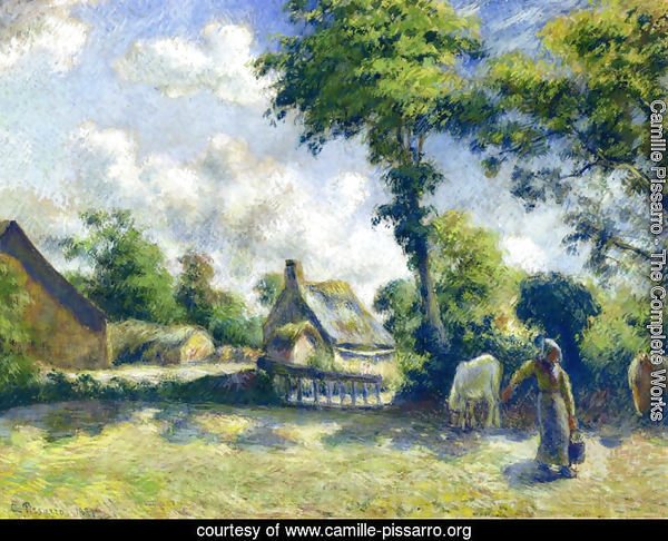 Landscape at Melleray, Woman Carrying Water to Horses
