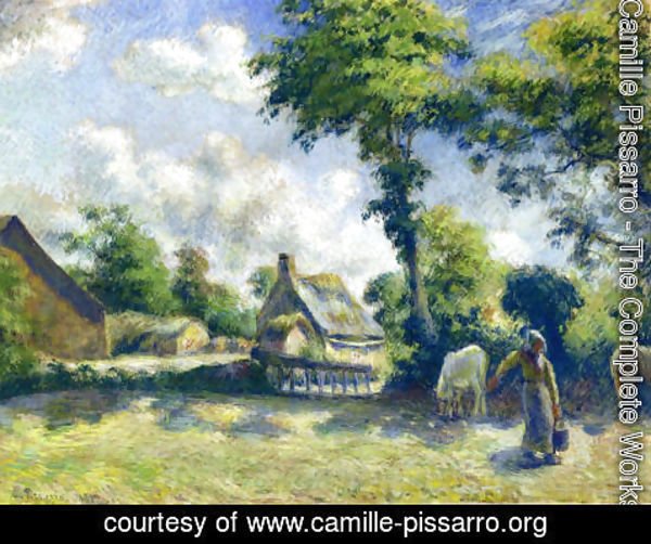 Camille Pissarro - Landscape at Melleray, Woman Carrying Water to Horses