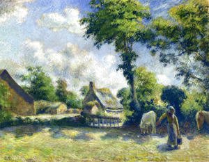 Camille Pissarro - Landscape at Melleray, Woman Carrying Water to Horses