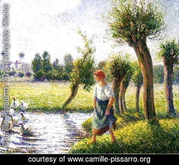 Camille Pissarro - Peasant Woman Watching the Geese