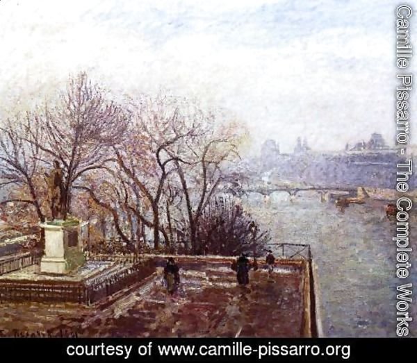 Camille Pissarro - The Louvre, Morning, Mist