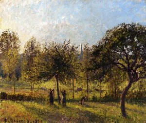 Camille Pissarro - Setting Sun, Autumn in Eragny