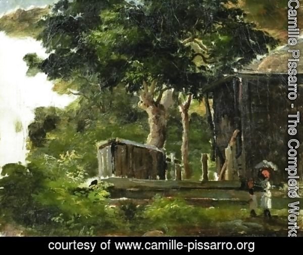 Camille Pissarro - Landscape with House in the Woods in Saint Thomas, Antilles