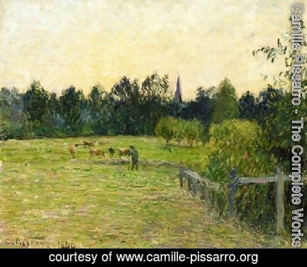 Camille Pissarro - Cowherd in a Field at Eragny