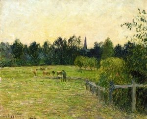 Camille Pissarro - Cowherd in a Field at Eragny