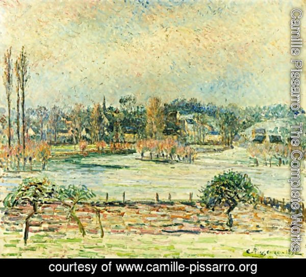 Camille Pissarro - View of Bazincourt, Flood, Morning Effect