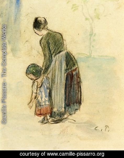 Camille Pissarro - Peasant and Child