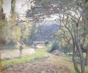 Camille Pissarro - Paysage sour bois a Pontoise