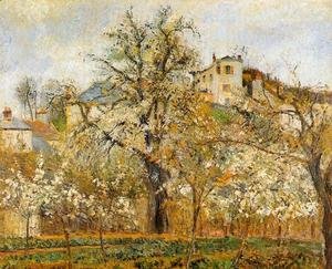 Camille Pissarro - Kitchen Garden witih Trees in Flower Spring Pontoise  1877