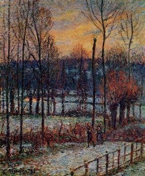 Camille Pissarro - The Effect of Snow Sunset Eragny  1895