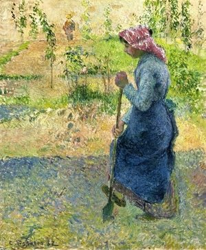 Camille Pissarro - Etude de paysanne en plein air, bachant