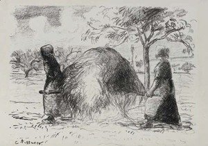 Camille Pissarro - Femmes portant du Foin sur une Civiere