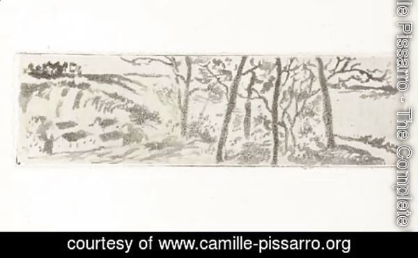 Camille Pissarro - Paysage en Long (Delteil 17)