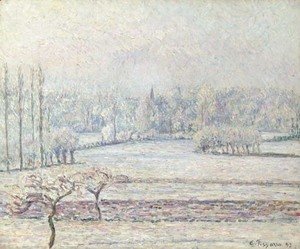 Camille Pissarro - Vue de Bazincourt, givre, matin