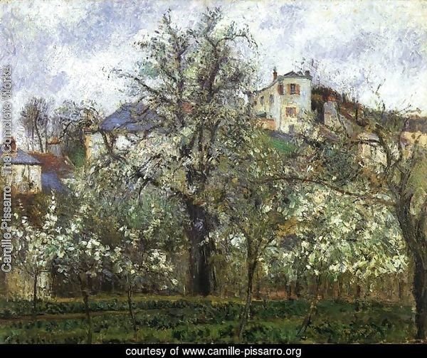 Spring at Pontoise, Vegetable Garden and Trees in Blossom