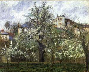 Spring at Pontoise, Vegetable Garden and Trees in Blossom