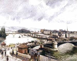 Camille Pissarro - Le Grand Pont, Rouen, Effect of Rain