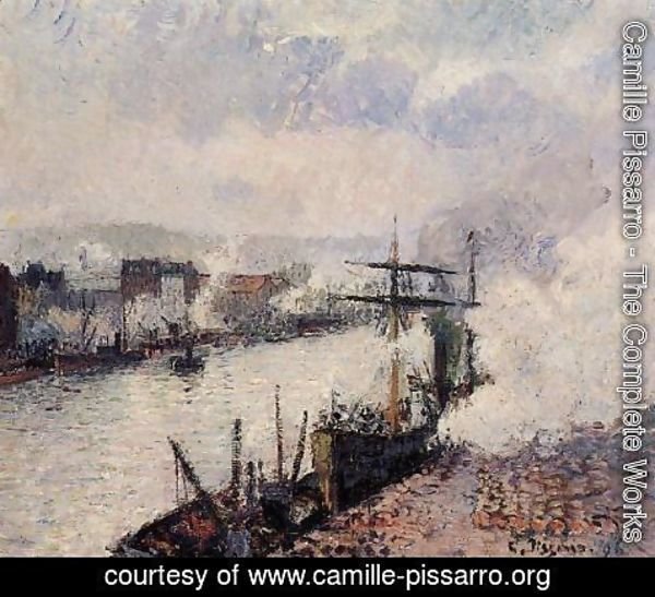 Camille Pissarro - Steamboats In The Port Of Rouen