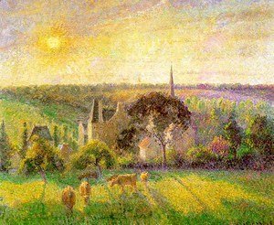 Countryside & Eragny Church and Farm  1895