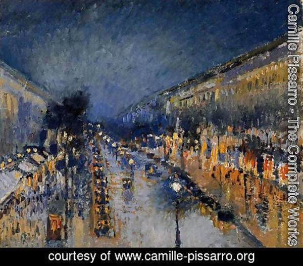 Camille Pissarro - The Boulevard Montmartre at Night, 1897