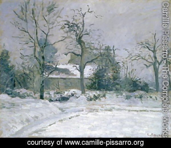 Camille Pissarro - Piette's House at Montfoucault, Snow Effect, 1874