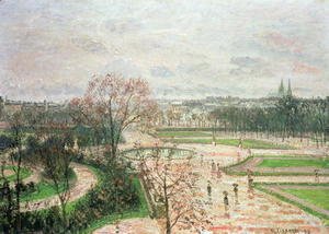 Camille Pissarro - The Garden of the Tuileries in Rainy Weather, 1899