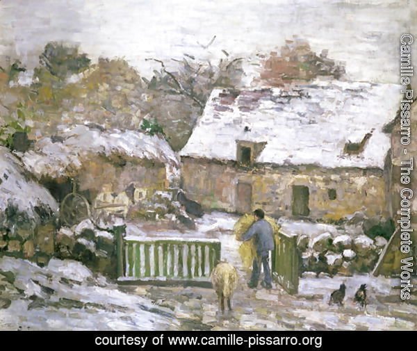 A Farm at Montfoucault- Effect of Snow, 1876