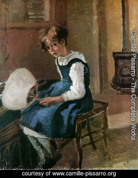 Camille Pissarro - Portrait of Jeanne Holding a Fan