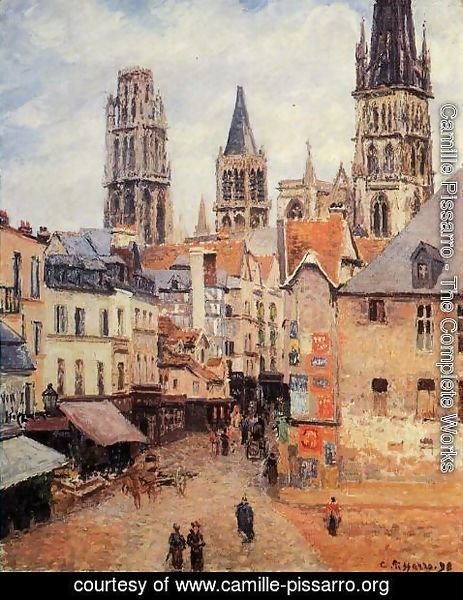 Camille Pissarro - Rue de l'epicerie at Rouen, on a Grey Morning, 1898