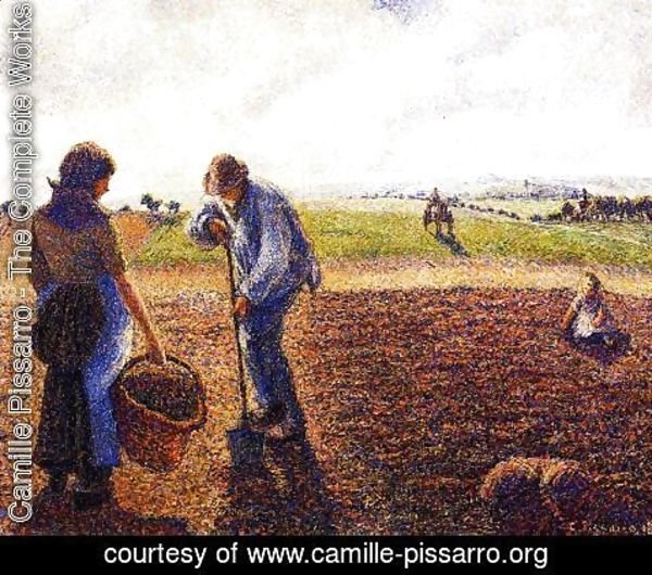 Camille Pissarro - Peasants in the Field, Eragny, 1890