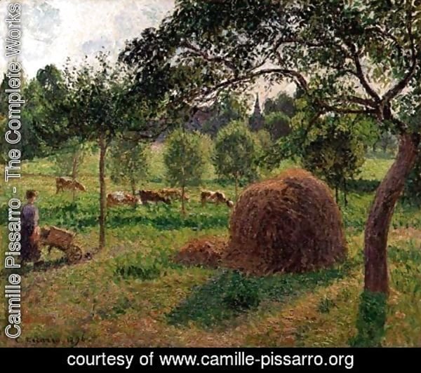Camille Pissarro - Sunset at Eragny, 1896
