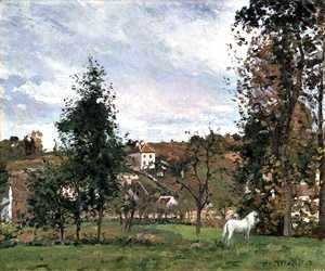 Camille Pissarro - Landscape With A White Horse In A Field, L'Ermitage, 1872
