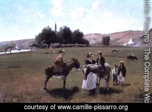 Camille Pissarro - Donkey Ride at La Roche-Guyon, c.1864-65