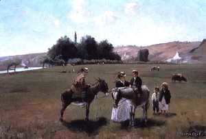 Camille Pissarro - Donkey Ride at La Roche-Guyon, c.1864-65