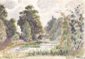 Pond at Kew Gardens, 1892