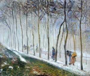 Camille Pissarro - La Route, Effet du Neige, 1879