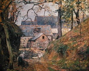 Camille Pissarro - A Farm at Montfoucault, 1894